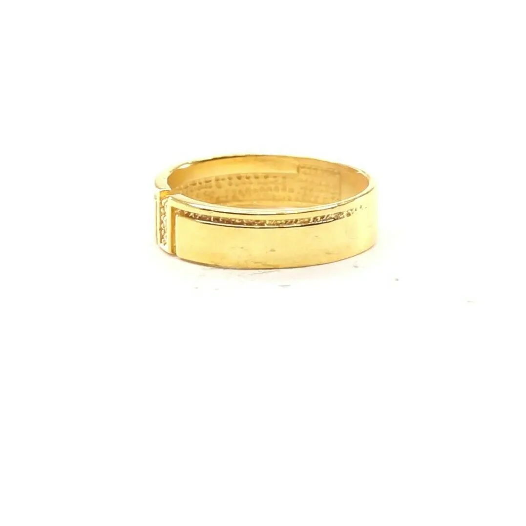 22k RIng Solid Gold Elegant Modern T Shape Design Mens Ring Size R2038 mon