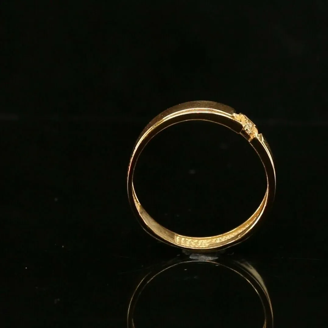 22k RIng Solid Gold Elegant Modern T Shape Design Mens Ring Size R2038 mon