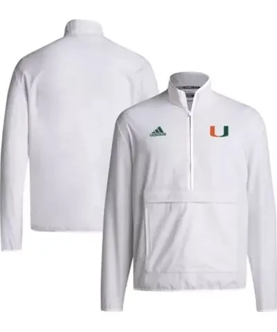 adidas Men's Miami (FL) Hurricanes NCAA Miami Hurricanes 2024 Coaches Sideline Half-Zip Jacket