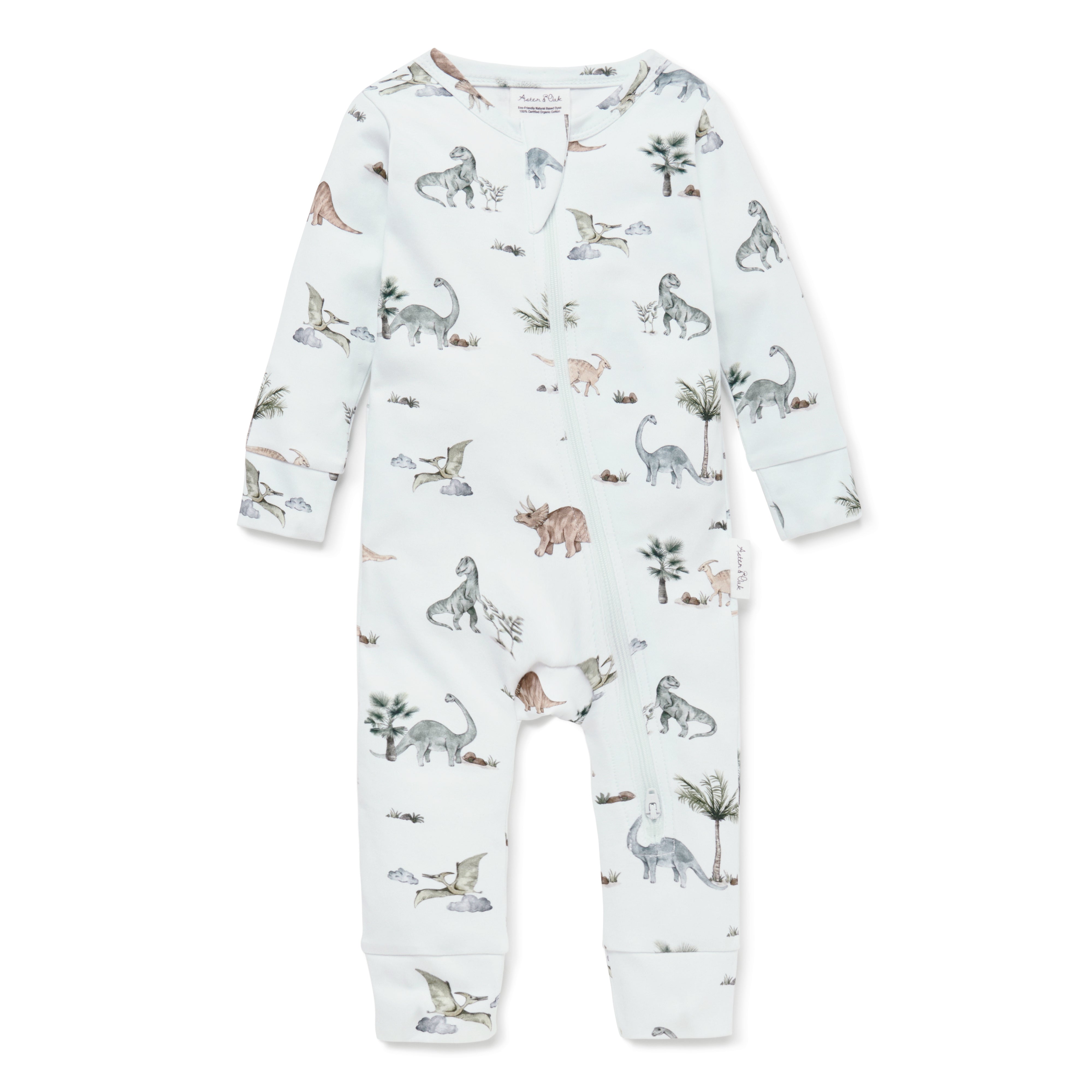 Aster & Oak Dino Zip Romper