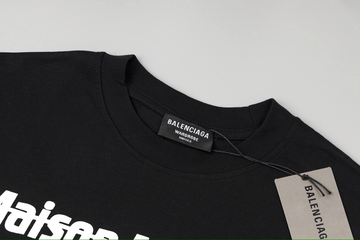 Balenciaga X FRAGMENT DESIGN 23SS Chest Logo Print Short Sleeve T-shirt Black 7.4