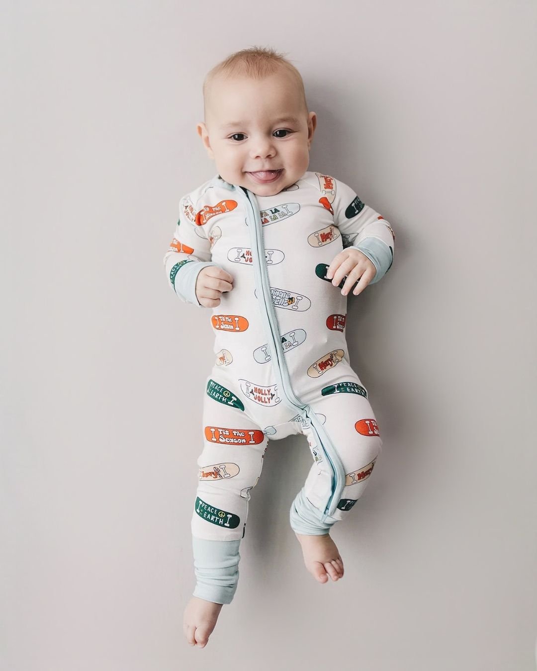 Bamboo Zip Romper | Skateboard