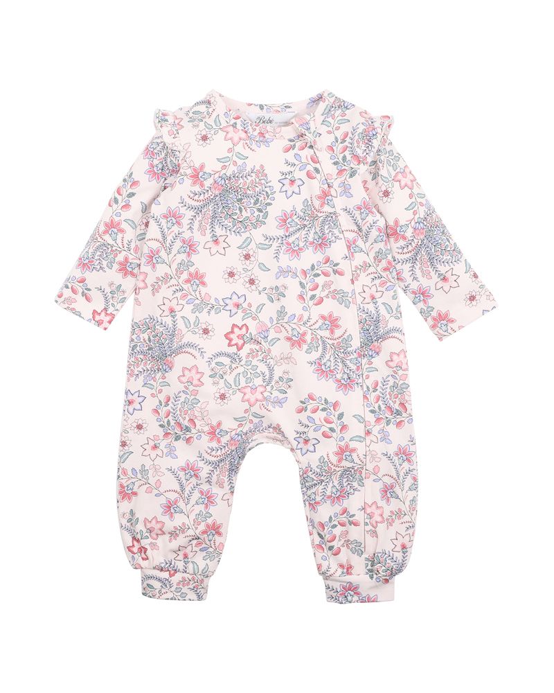 Bebe Piper Print LS Zip Romper