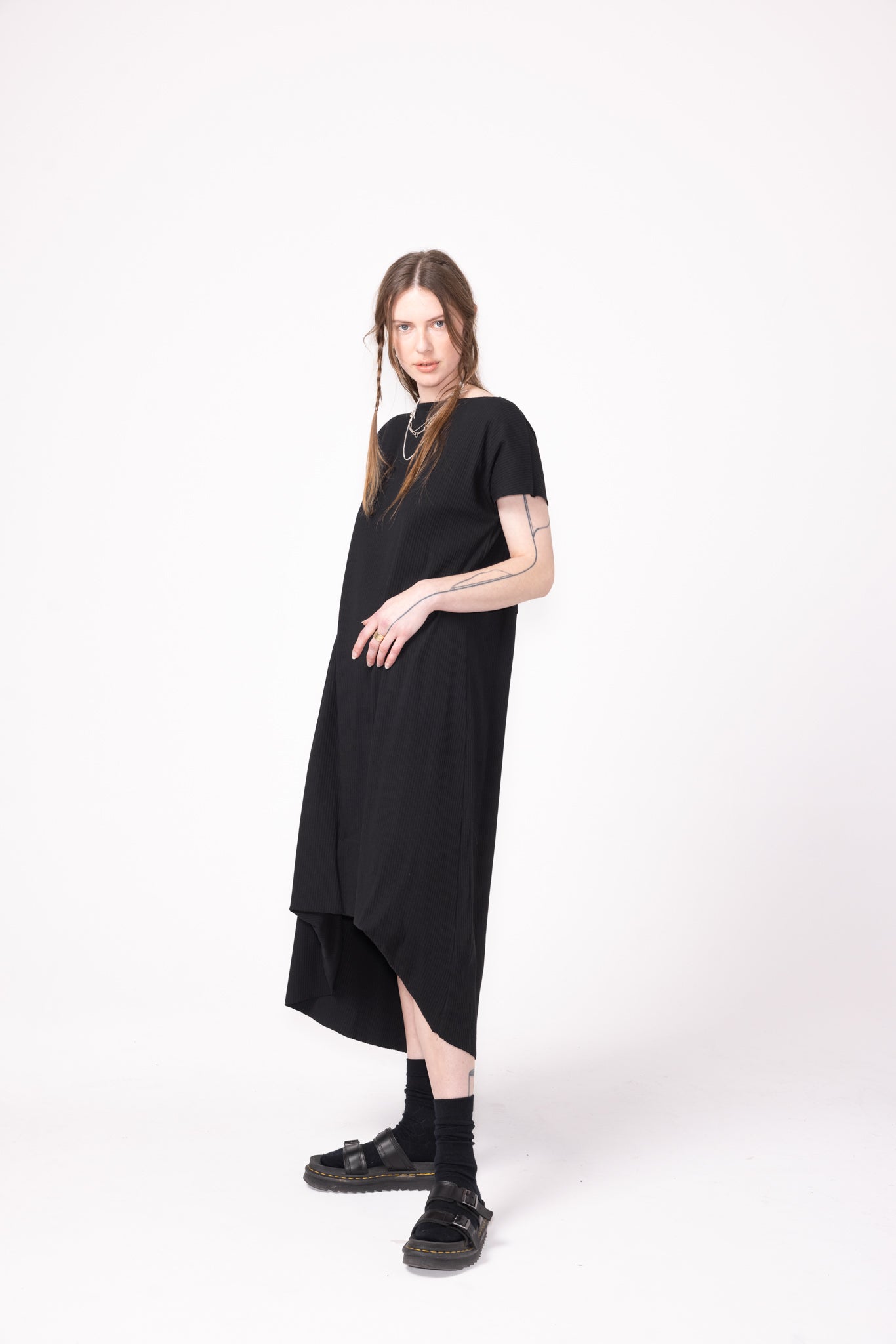 Bend Dress | Black Rib