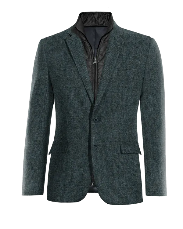  Blazer azul de donegal tweed slim fit