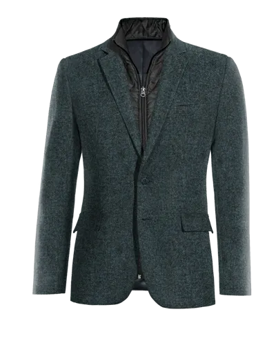  Blazer azul de donegal tweed slim fit