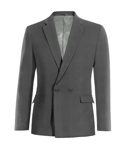  Blazer cruzada gris de Lana pura super 100s