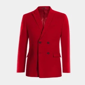  Blazer cruzada rojo intenso solapa en pico esencial