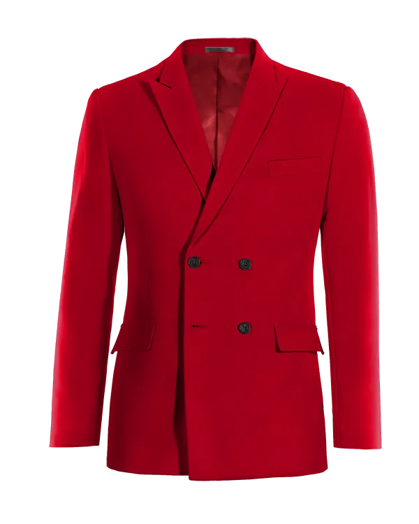  Blazer cruzada rojo intenso solapa en pico esencial