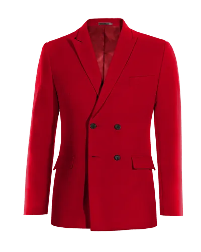  Blazer cruzada rojo intenso solapa en pico esencial