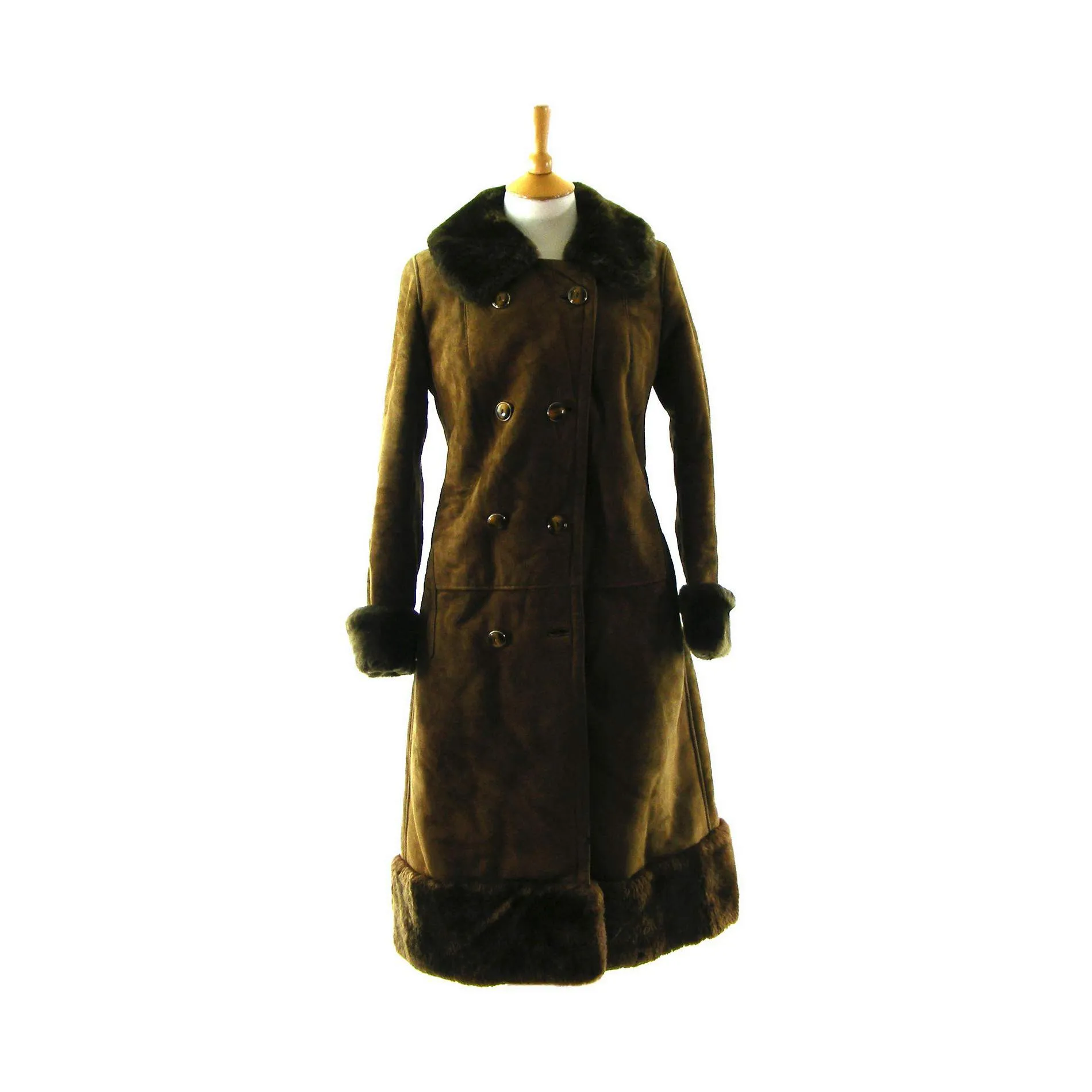 Brown Fur Trim Sheepskin coat