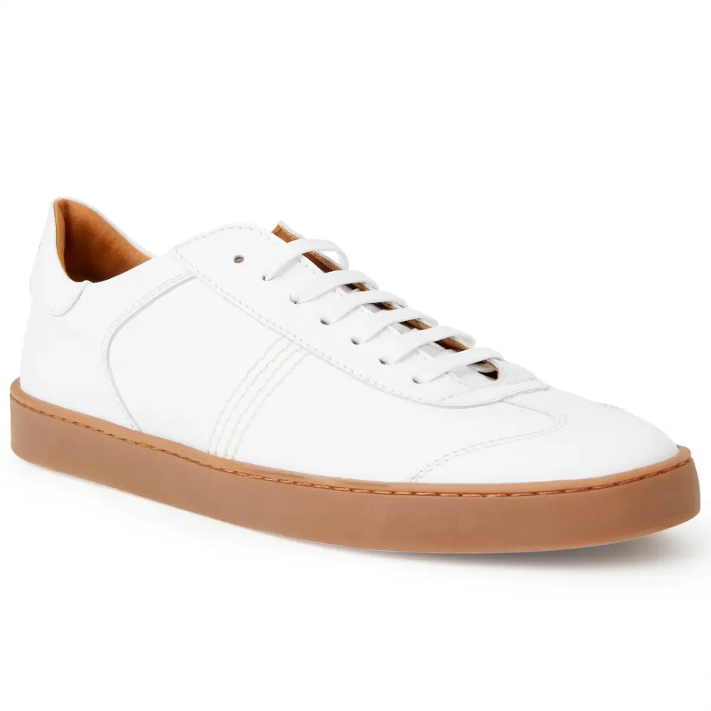 Bruno Magli Bono Leather Lace-Up Sneaker White