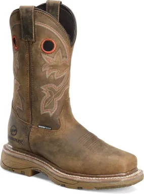 Double- H Womens Elixis (DH5155) Comp Toe WP Pull On- Distressed Brown Leather