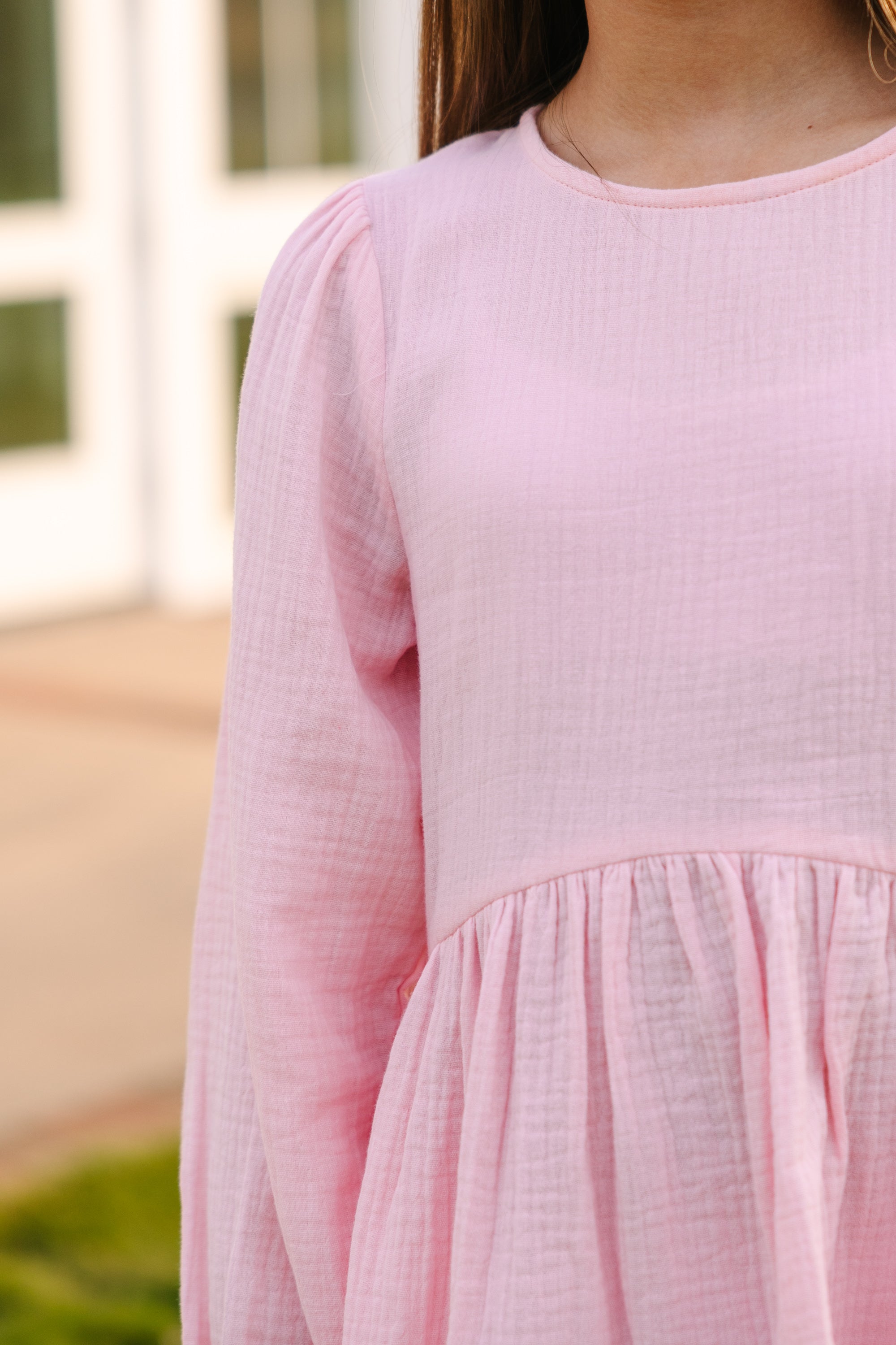 Girls: Live Free Pink Cotton Dress