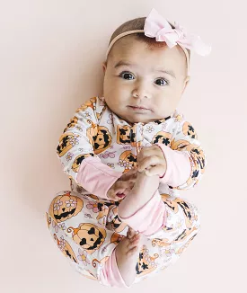 Halloween Bamboo Zip Romper | Pink