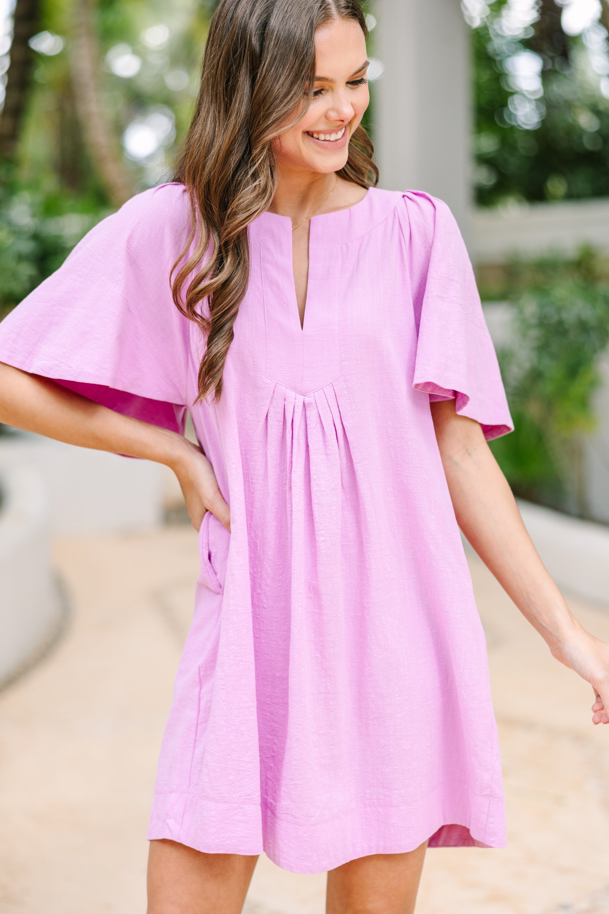 Just A Theory Lavender Purple Cotton Dress