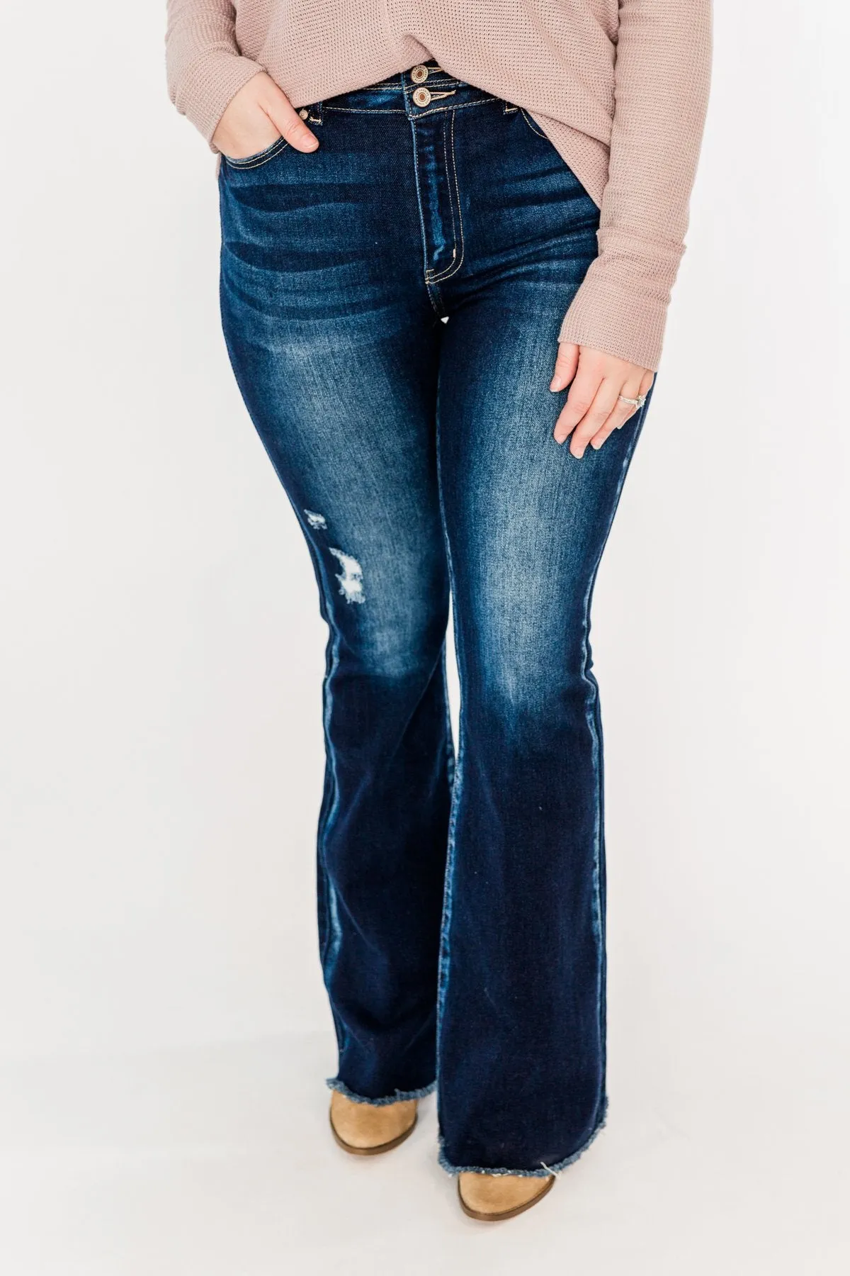 KanCan High Rise Flare Bottom Jeans- Talia Wash