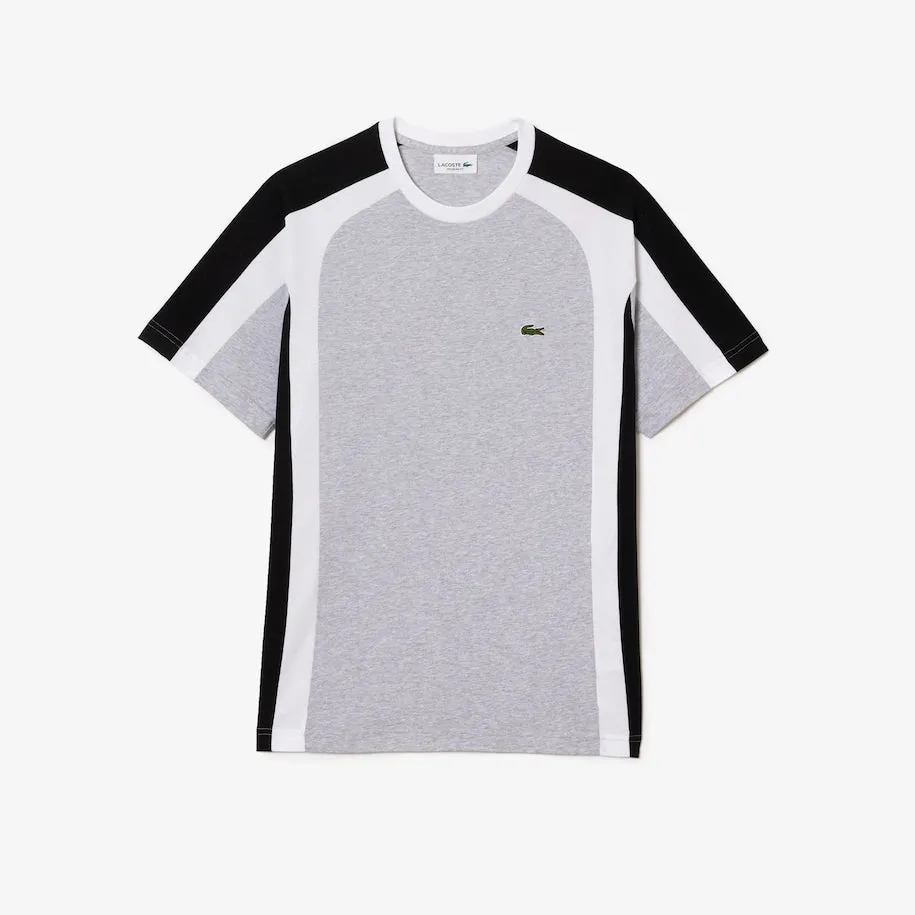 LACOSTE COLORBLOCK COTTON JERSEY T-SHIRT Men’s - GREY CHINE/BLACK-SJ1