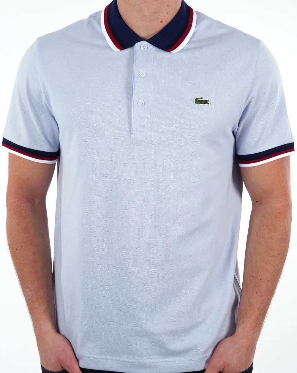 Lacoste Contrast Collar Polo Shirt Light Blue