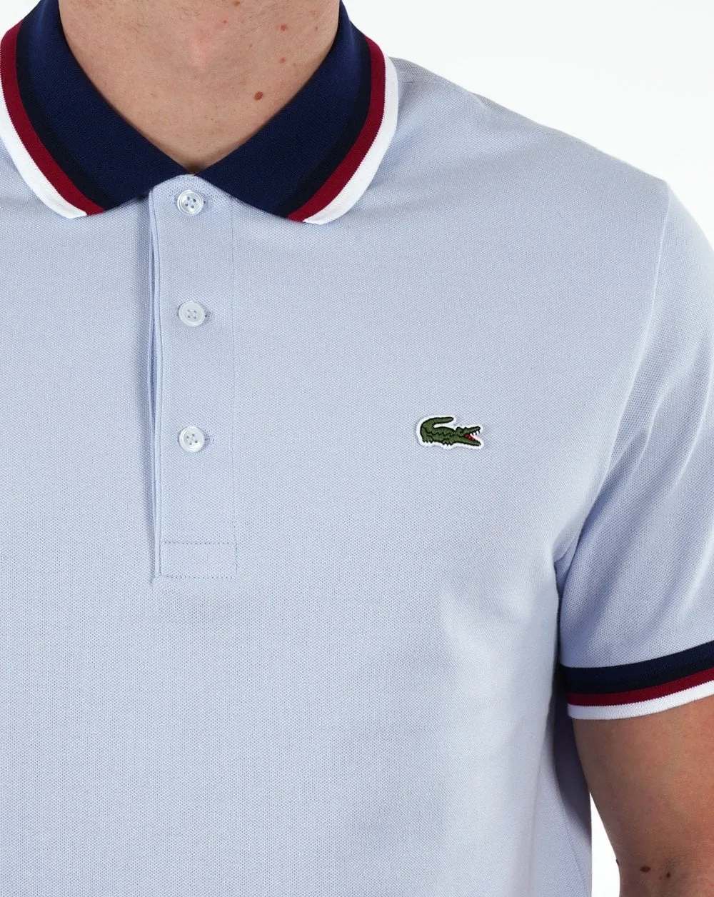 Lacoste Contrast Collar Polo Shirt Light Blue