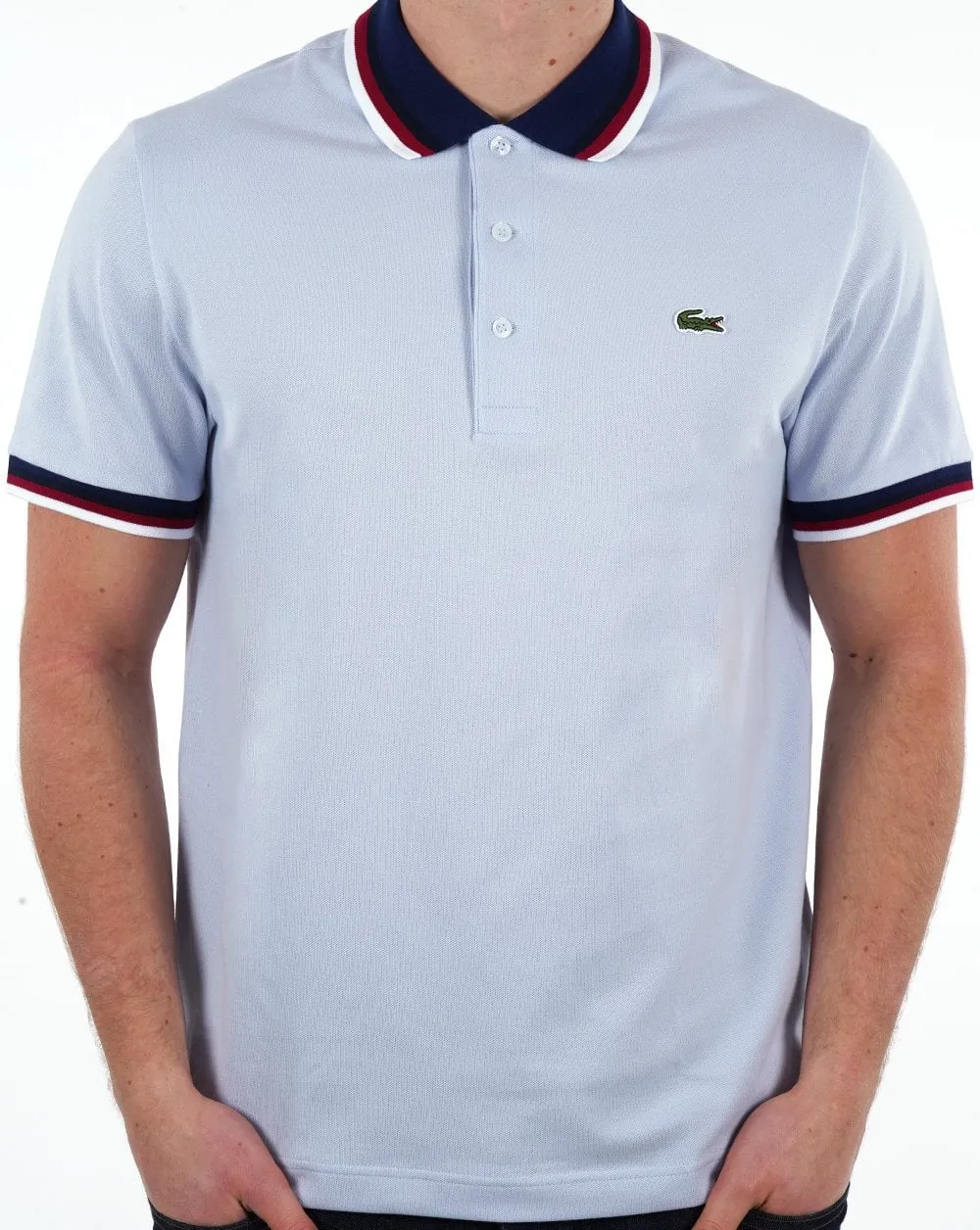 Lacoste Contrast Collar Polo Shirt Light Blue