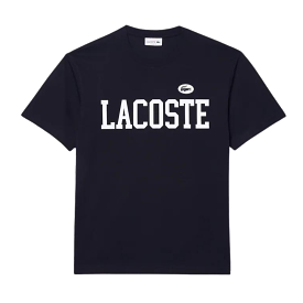 Lacoste COTTON CONTRAST PRINT & BADGE T-SHIRT (Navy)