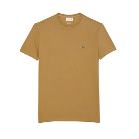 Lacoste Crew Neck Pima Cotton Jersey T-Shirt (Brown)