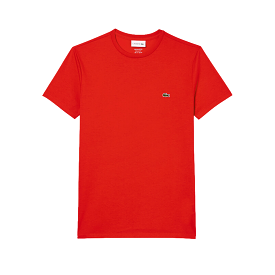 Lacoste Crew Neck Pima Cotton Jersey T-Shirt (Red)