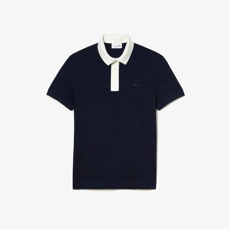 LACOSTE - FLOCKED PIQUE PARIS POLO SHIRT Men’s - NAVY BLUE-166