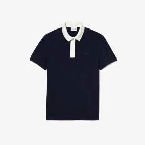 LACOSTE - FLOCKED PIQUE PARIS POLO SHIRT Men’s - NAVY BLUE-166