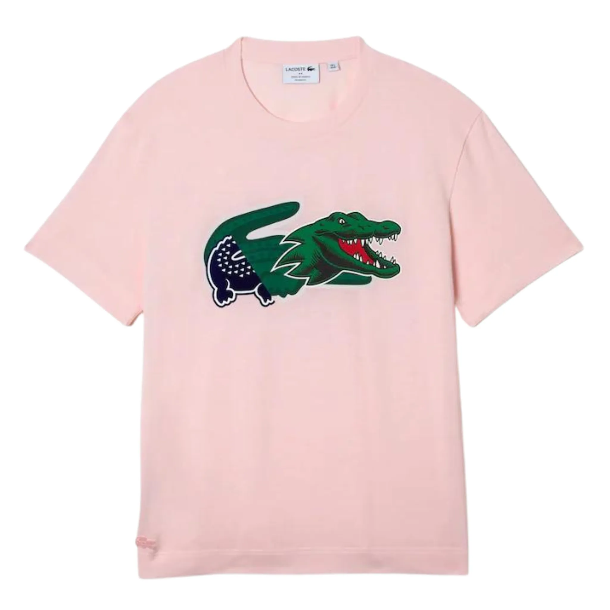 Lacoste Holiday Relaxed Fit Oversized Crocodile T-Shirt (Light Pink)