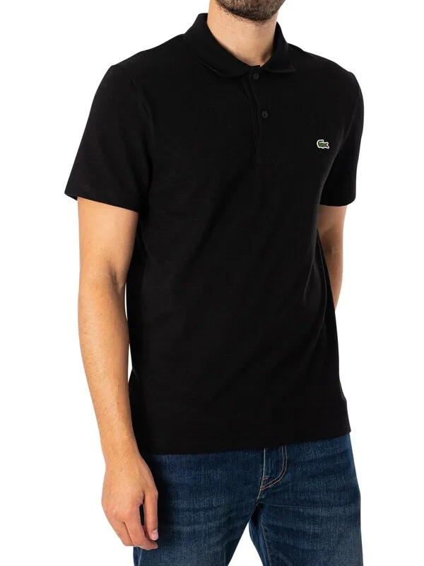 Lacoste Logo Regular Polo Shirt - Black