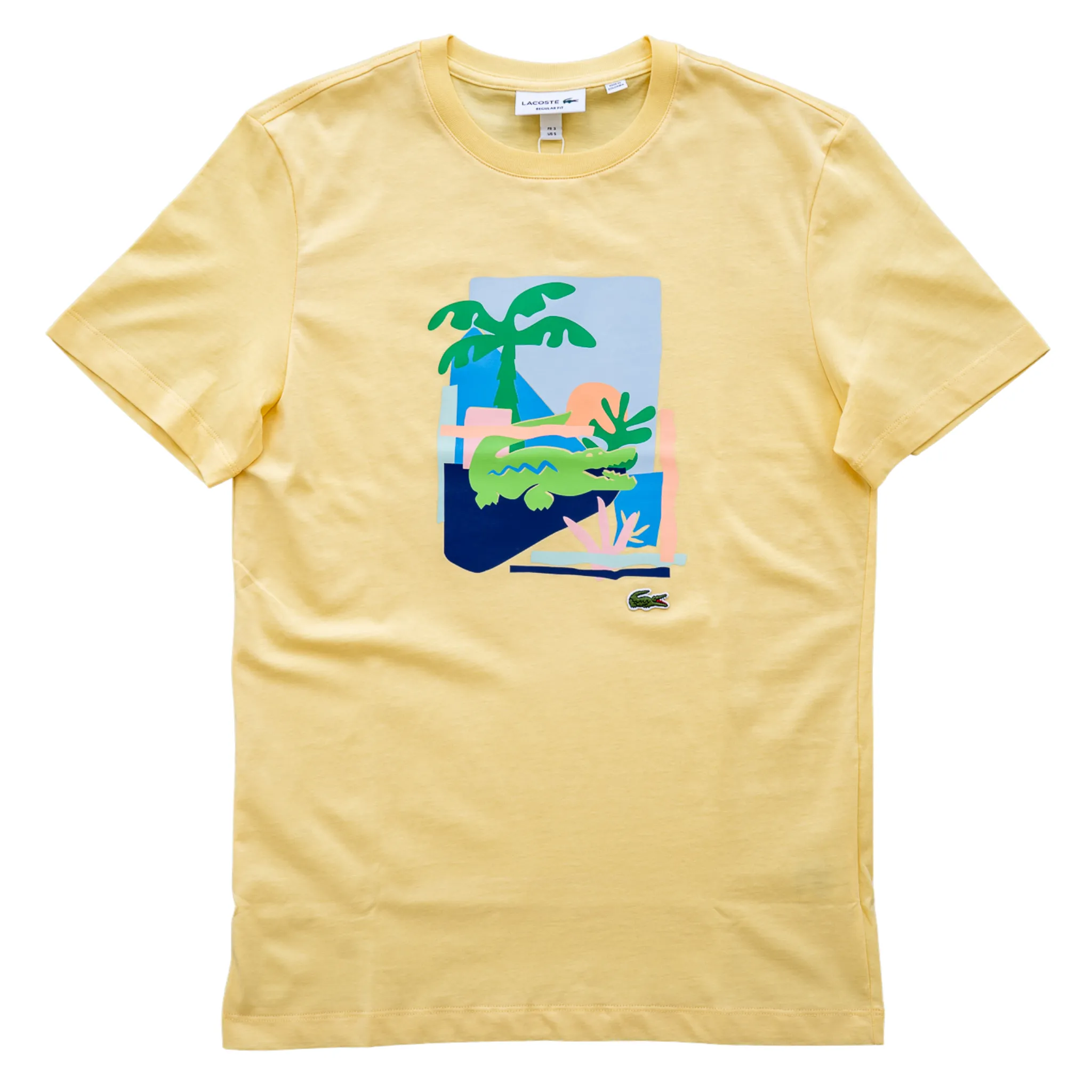 Lacoste Men's Beach Portrait Graphic Cotton T-Shirt (Yellow)