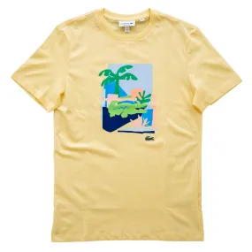 Lacoste Men's Beach Portrait Graphic Cotton T-Shirt (Yellow)