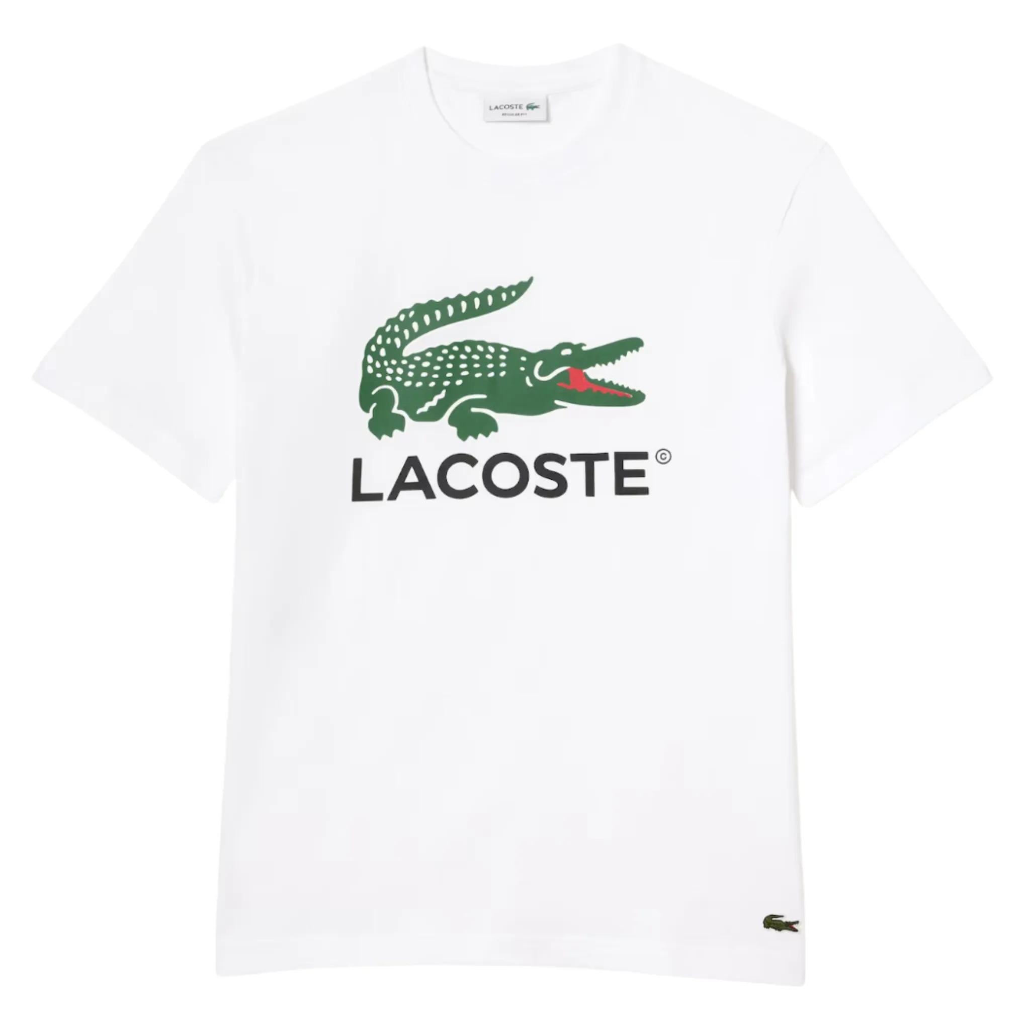 Lacoste Men's Cotton Jersey Signature Print T-Shirt (White)