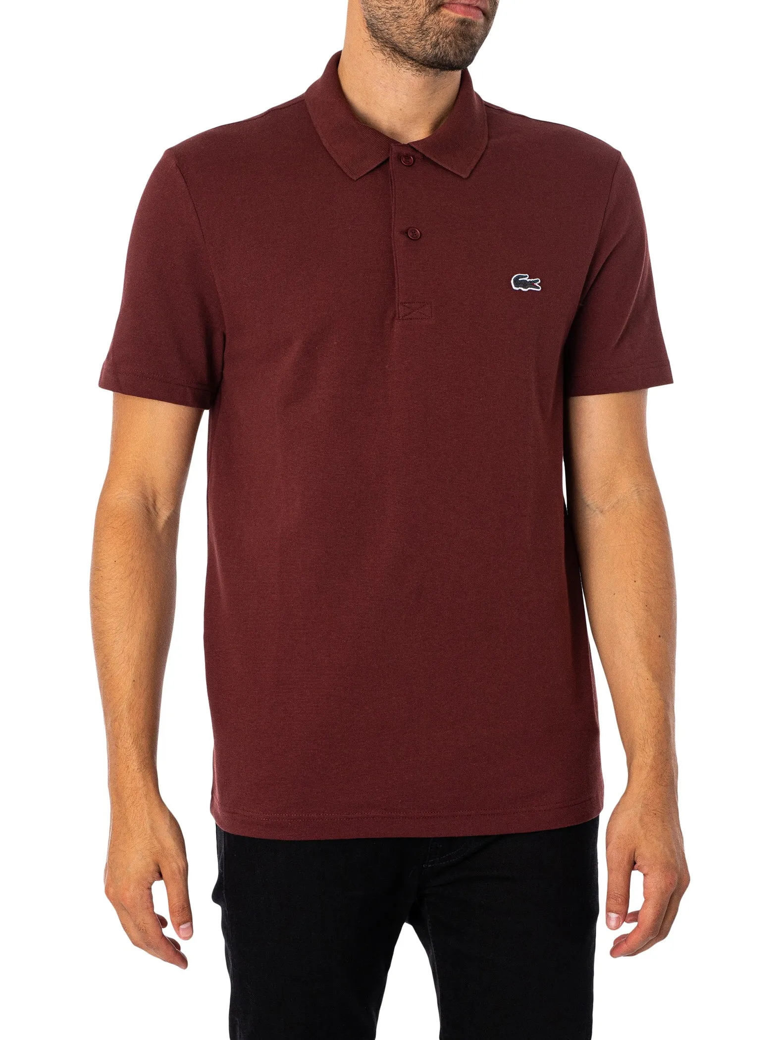 Lacoste Regular Fit Cotton Blend Polo Shirt - Burgundy