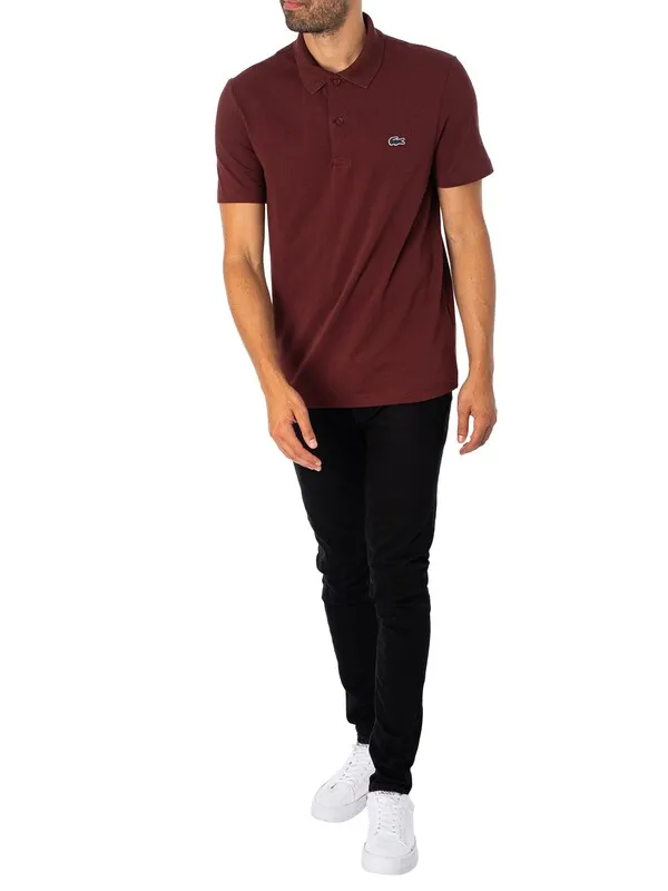 Lacoste Regular Fit Cotton Blend Polo Shirt - Burgundy