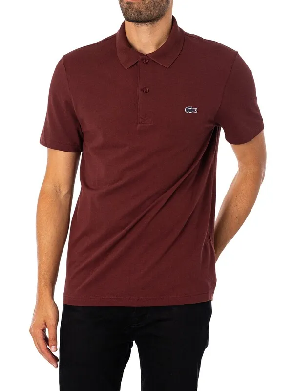 Lacoste Regular Fit Cotton Blend Polo Shirt - Burgundy