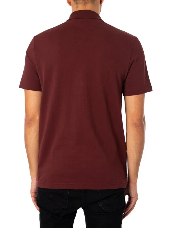 Lacoste Regular Fit Cotton Blend Polo Shirt - Burgundy