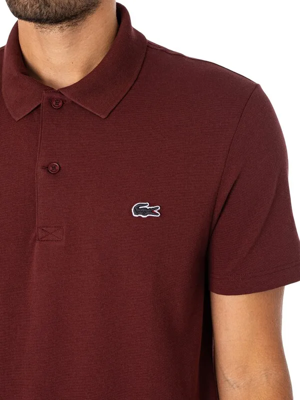 Lacoste Regular Fit Cotton Blend Polo Shirt - Burgundy