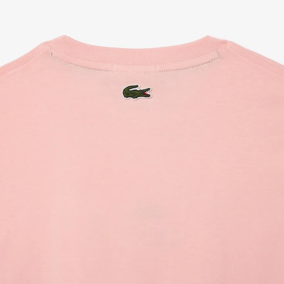 LACOSTE REGULAR FIT COTTON JERSEY BRANDED T-SHIRT Men’s -PINK-KF9