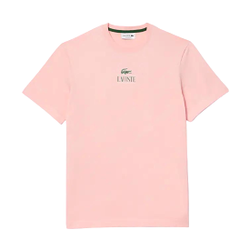 Lacoste Regular Fit Cotton Jersey Branded T-shirt (Waterlily Pink)