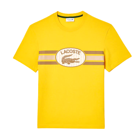 Lacoste Regular Fit Cotton Monogram T-Shirt (Yellow)