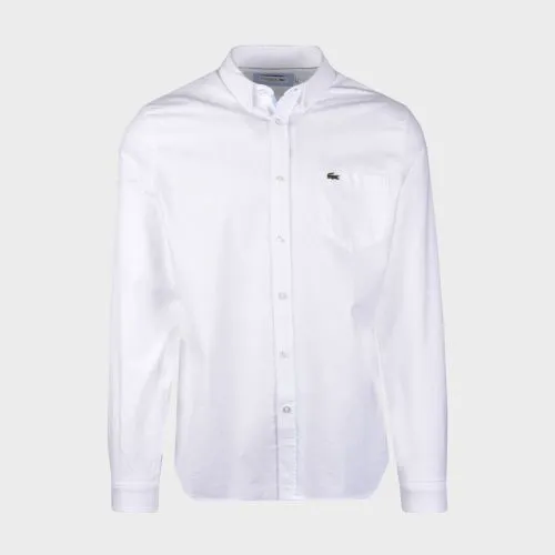 Lacoste Regular Fit Cotton Oxford Shirt | White-CH4976 00 001 at kular fashion