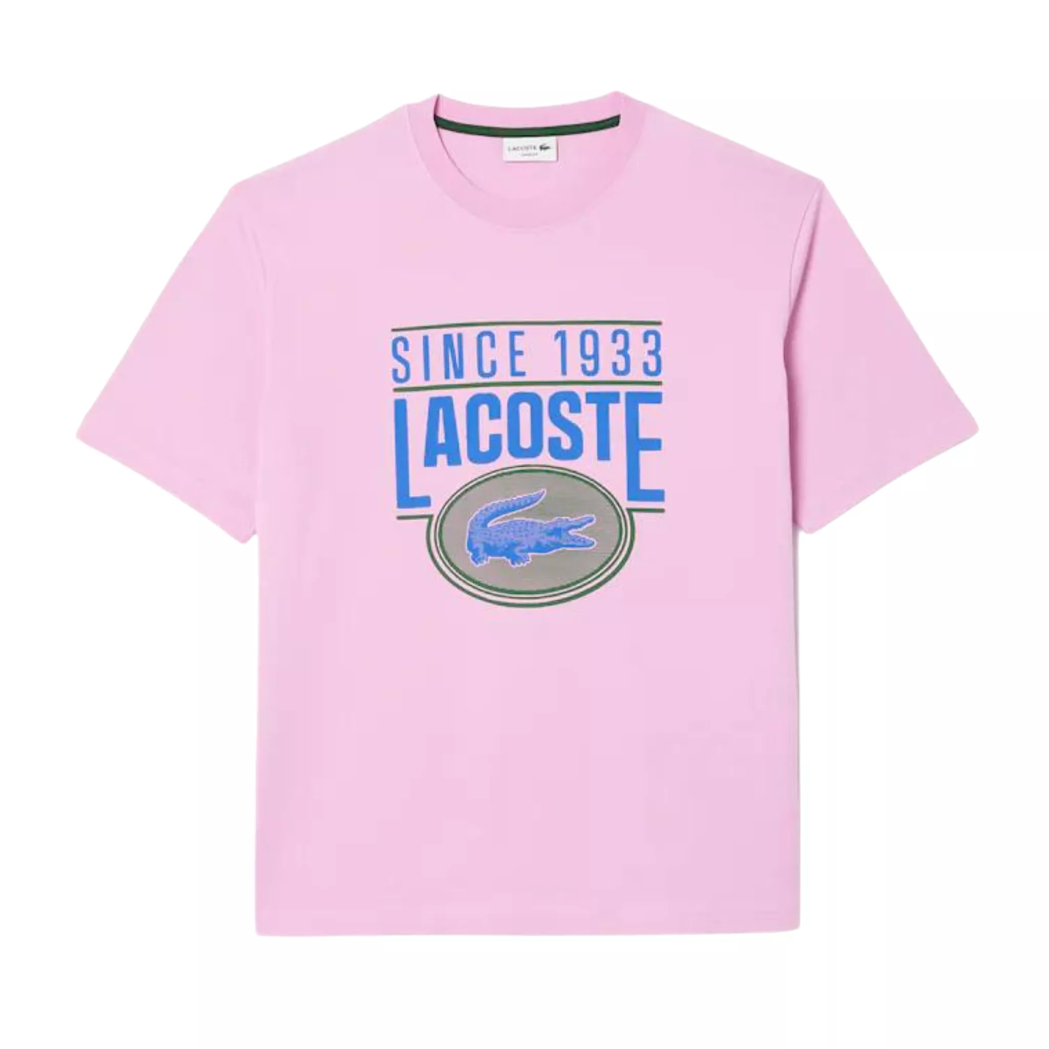 Lacoste Since 1933 LOOSE FIT COTTON JERSEY PRINT T-SHIRT (Pink)