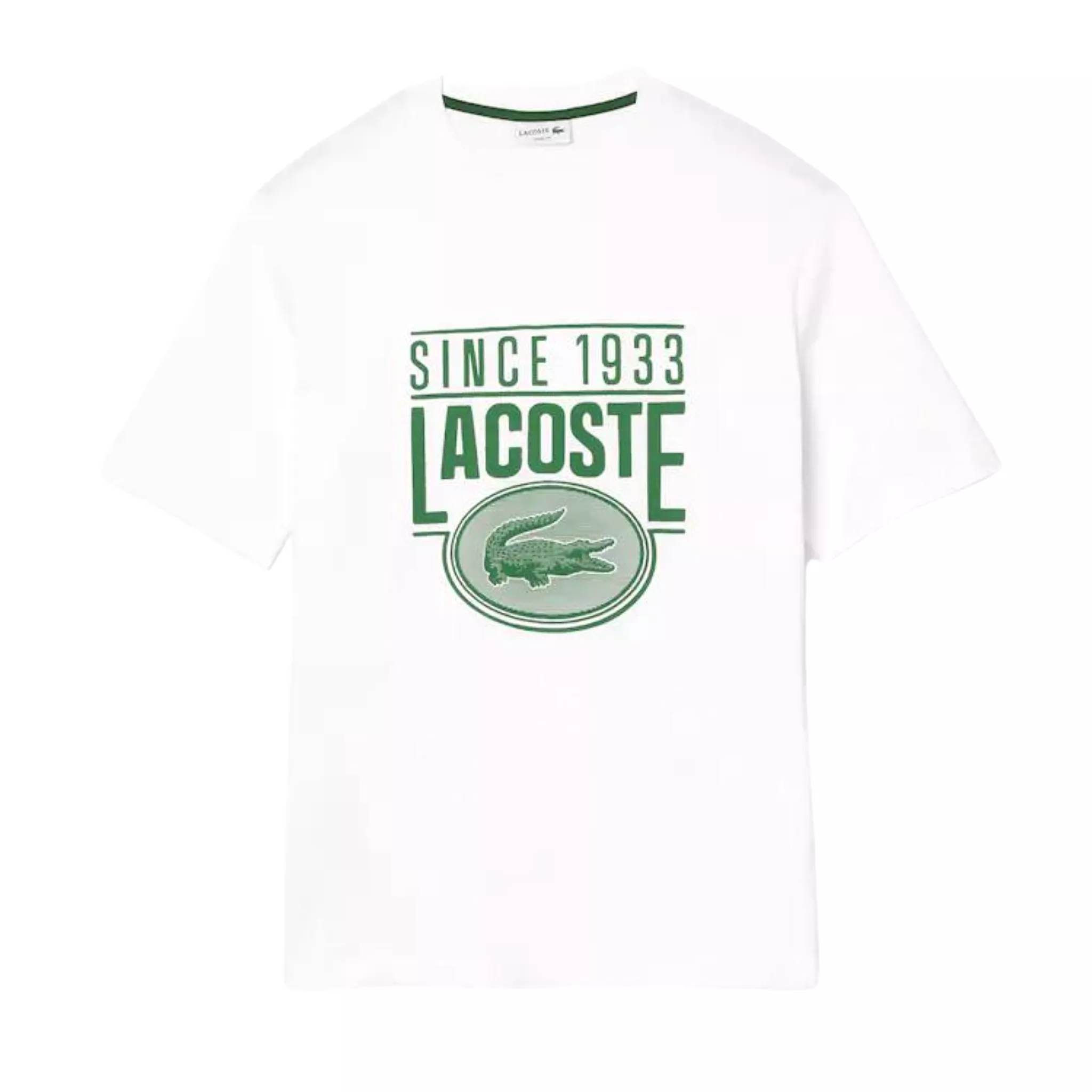 Lacoste Since 1933 LOOSE FIT COTTON JERSEY PRINT T-SHIRT (White)