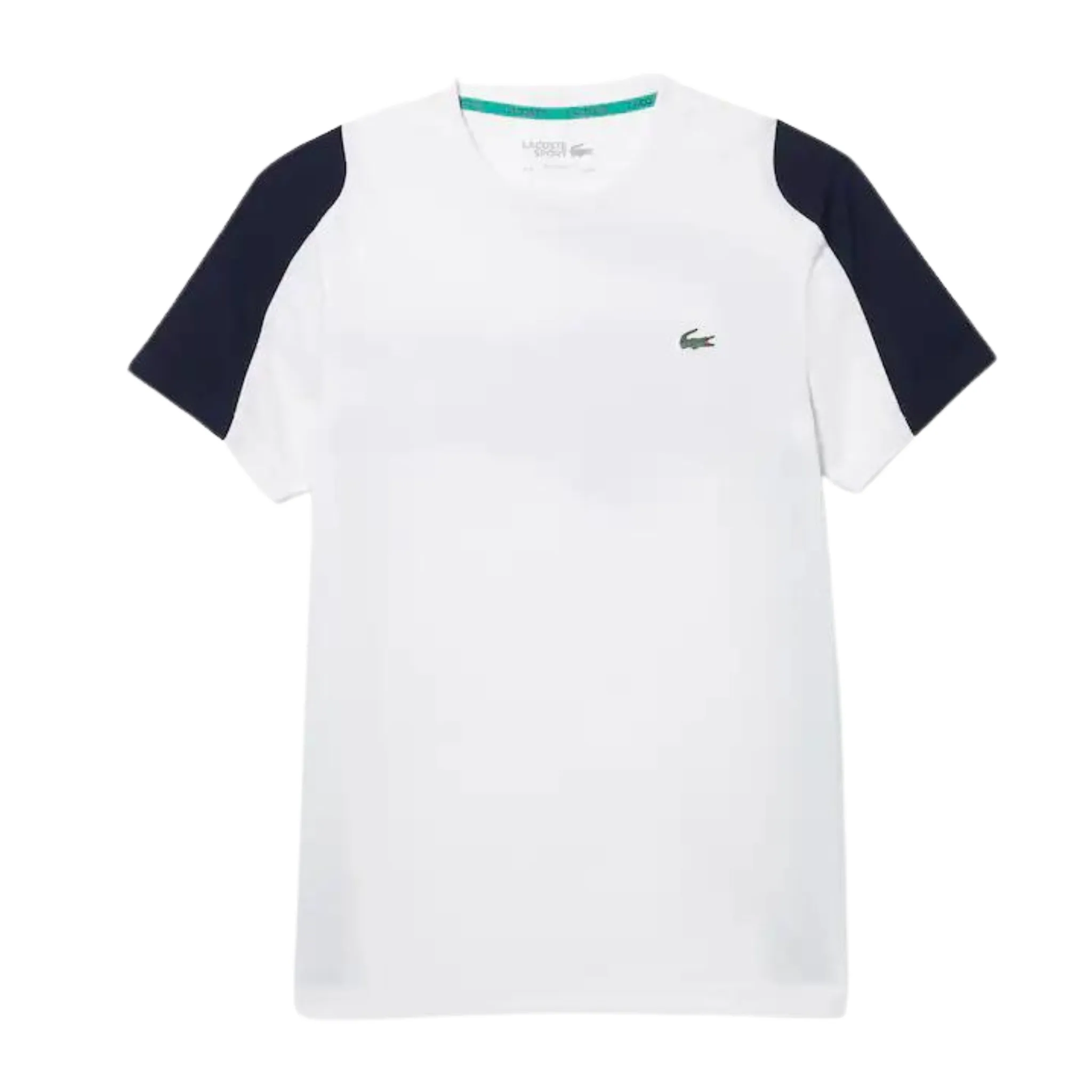 Lacoste SPORT Crocodile Print Tennis T-Shirt (White/Navy)