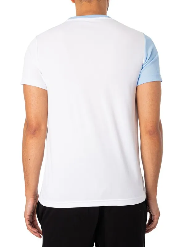 Lacoste Sport Recycled Fabric T-Shirt - Blue/White