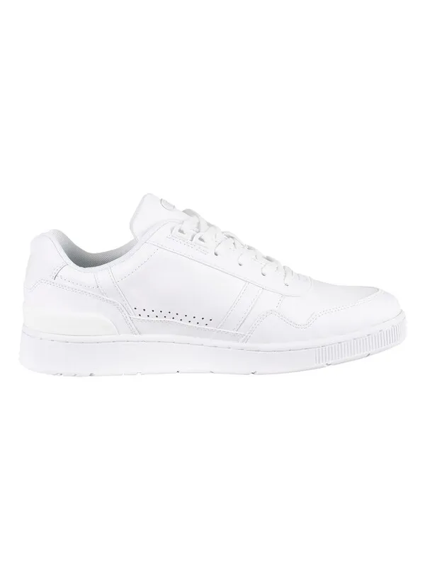 Lacoste T-Clip 0722 1 SMA Leather Trainers - White/White