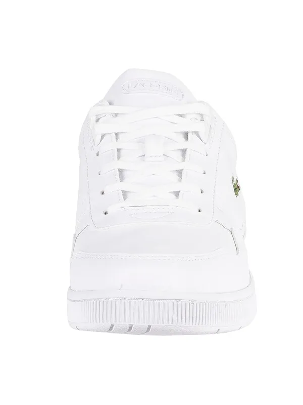 Lacoste T-Clip 0722 1 SMA Leather Trainers - White/White